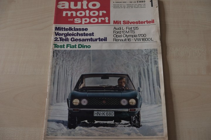 Deckblatt Auto Motor und Sport (01/1968)
